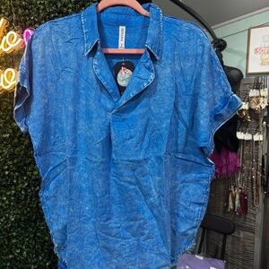 Zenana Washed Linen Top